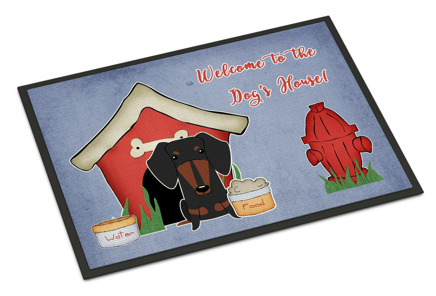 Dog House Collection Dachshund Black Tan Indoor or Outdoor Mat 24x36 BB2886JMAT - the-store.com