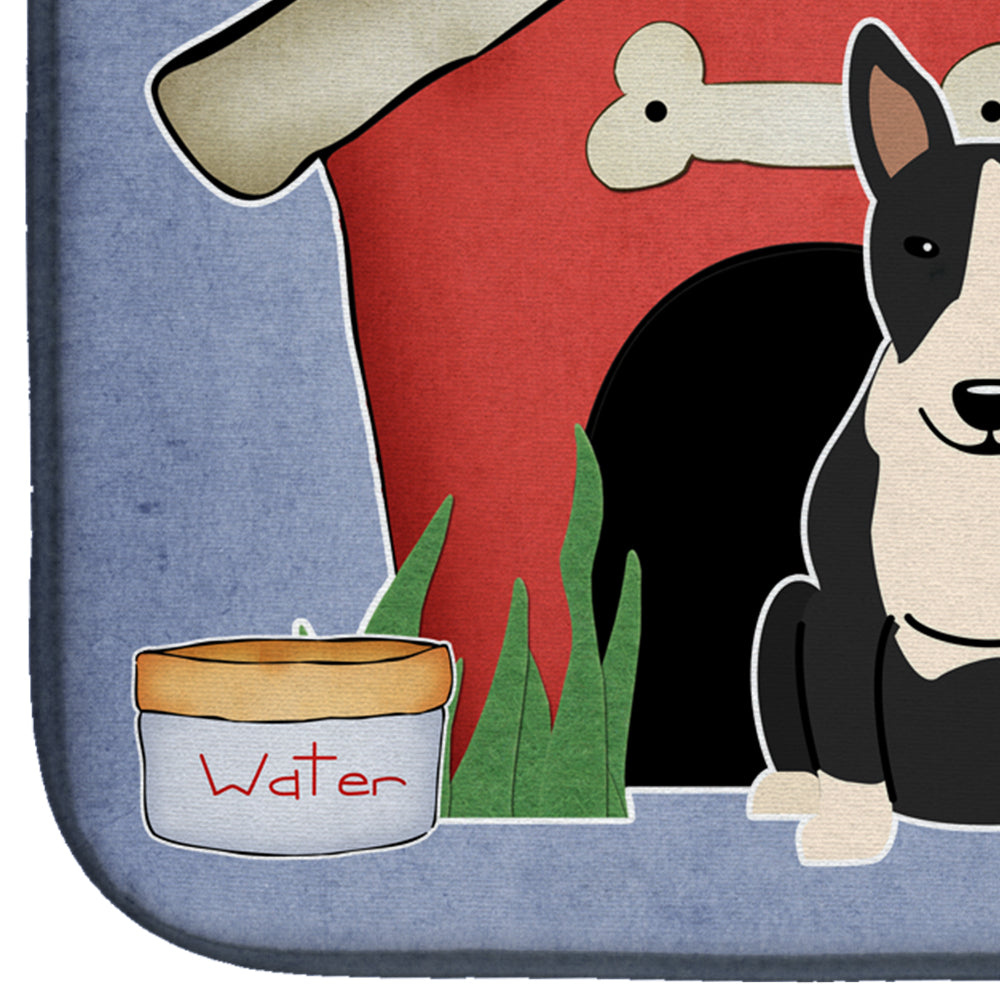 Dog House Collection Bull Terrier Black White Dish Drying Mat BB2887DDM  the-store.com.