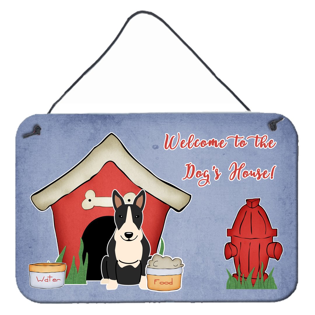 Dog House Collection Bull Terrier Black White Wall or Door Hanging Prints by Caroline&#39;s Treasures