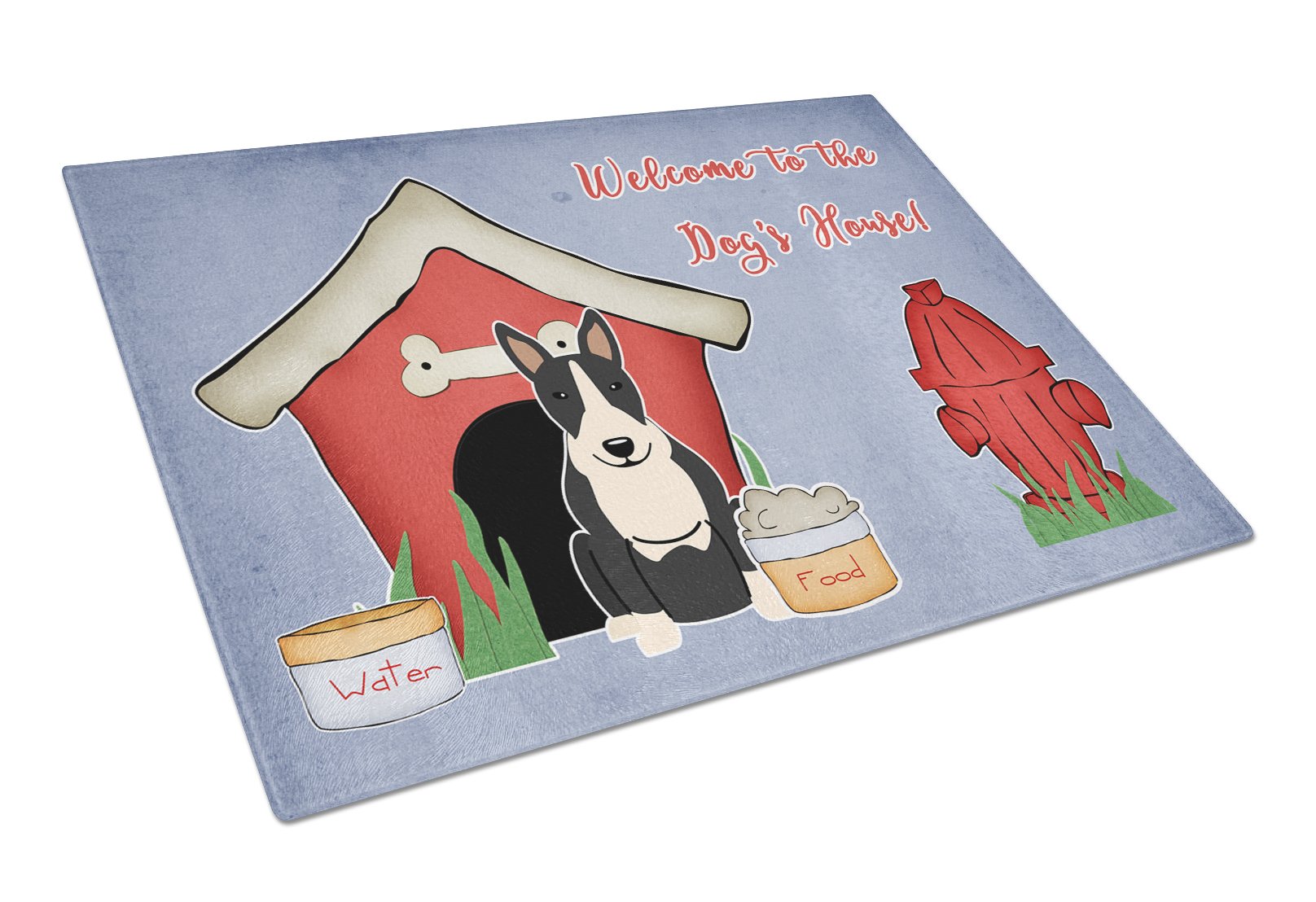 Dog House Collection Bull Terrier Black White Glass Cutting Board Large BB2887LCB by Caroline's Treasures