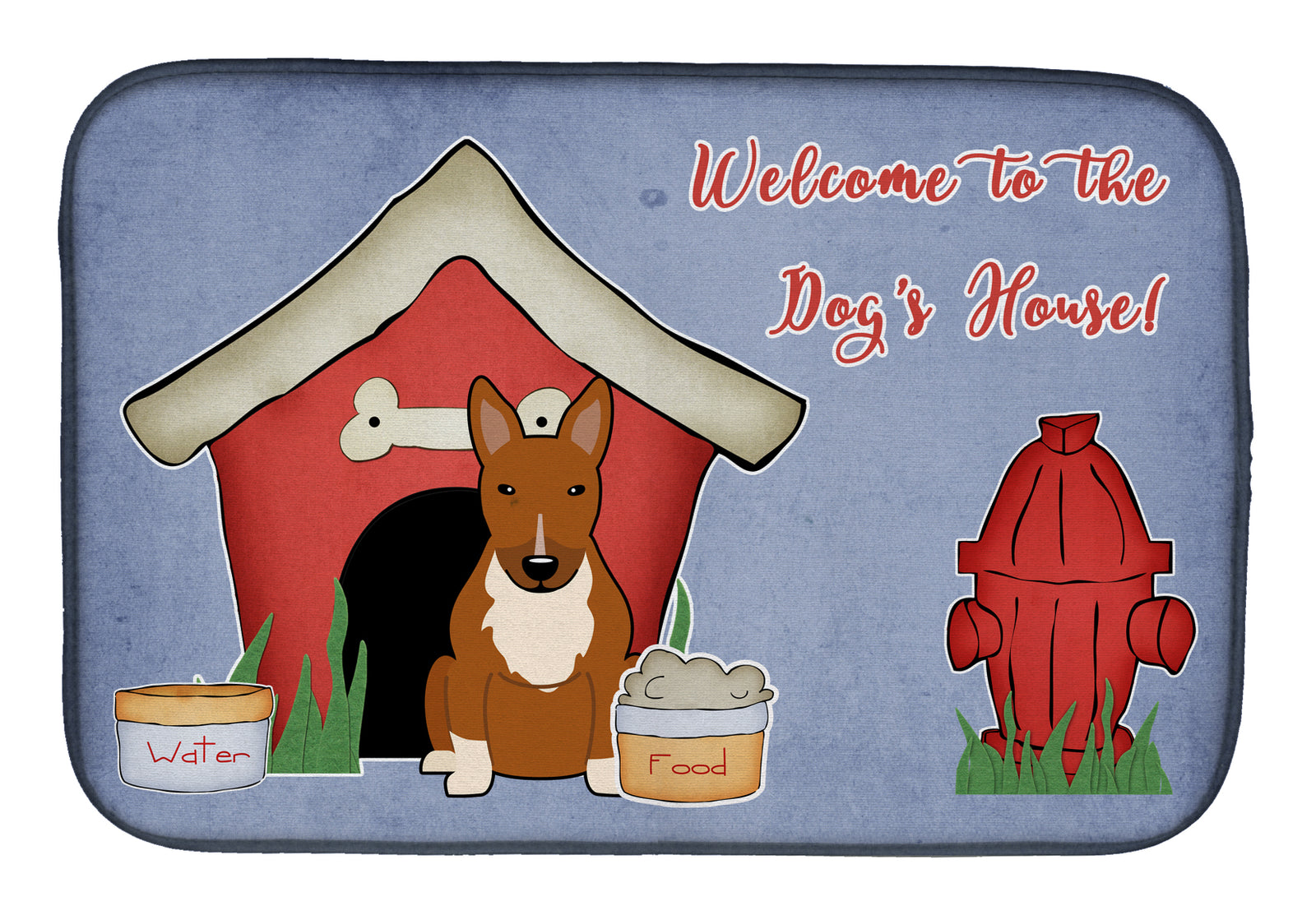 Dog House Collection Bull Terrier Red Dish Drying Mat BB2888DDM