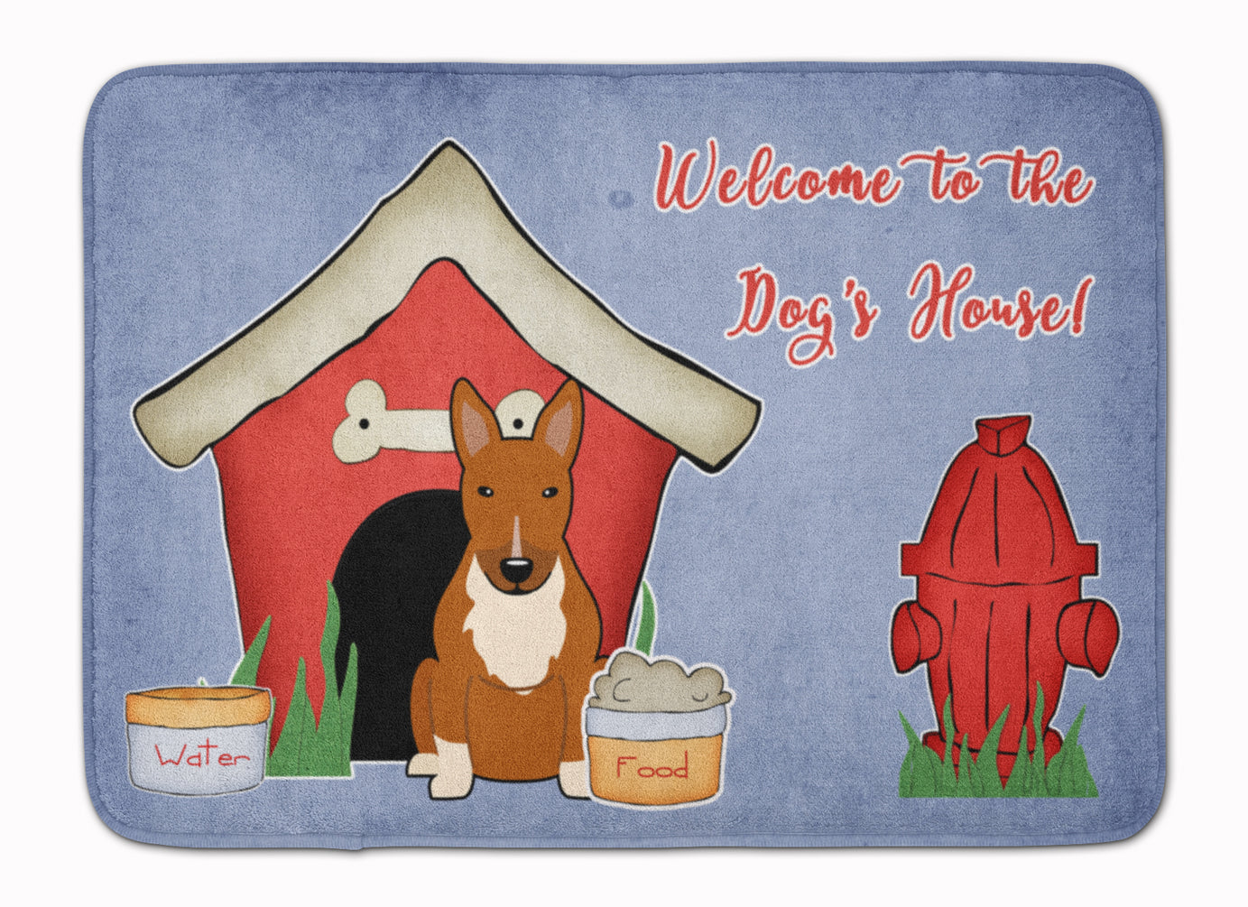 Dog House Collection Bull Terrier Red Machine Washable Memory Foam Mat BB2888RUG - the-store.com