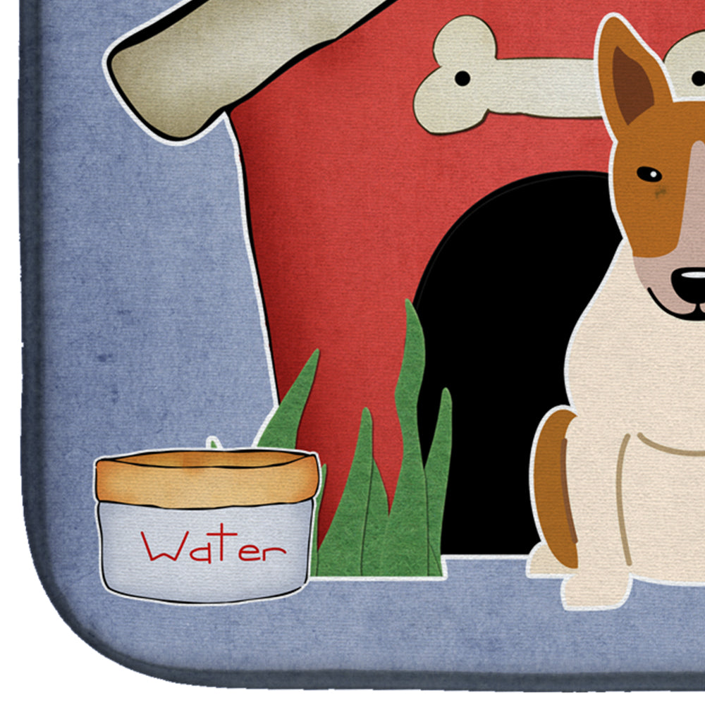 Dog House Collection Bull Terrier Red White Dish Drying Mat BB2889DDM