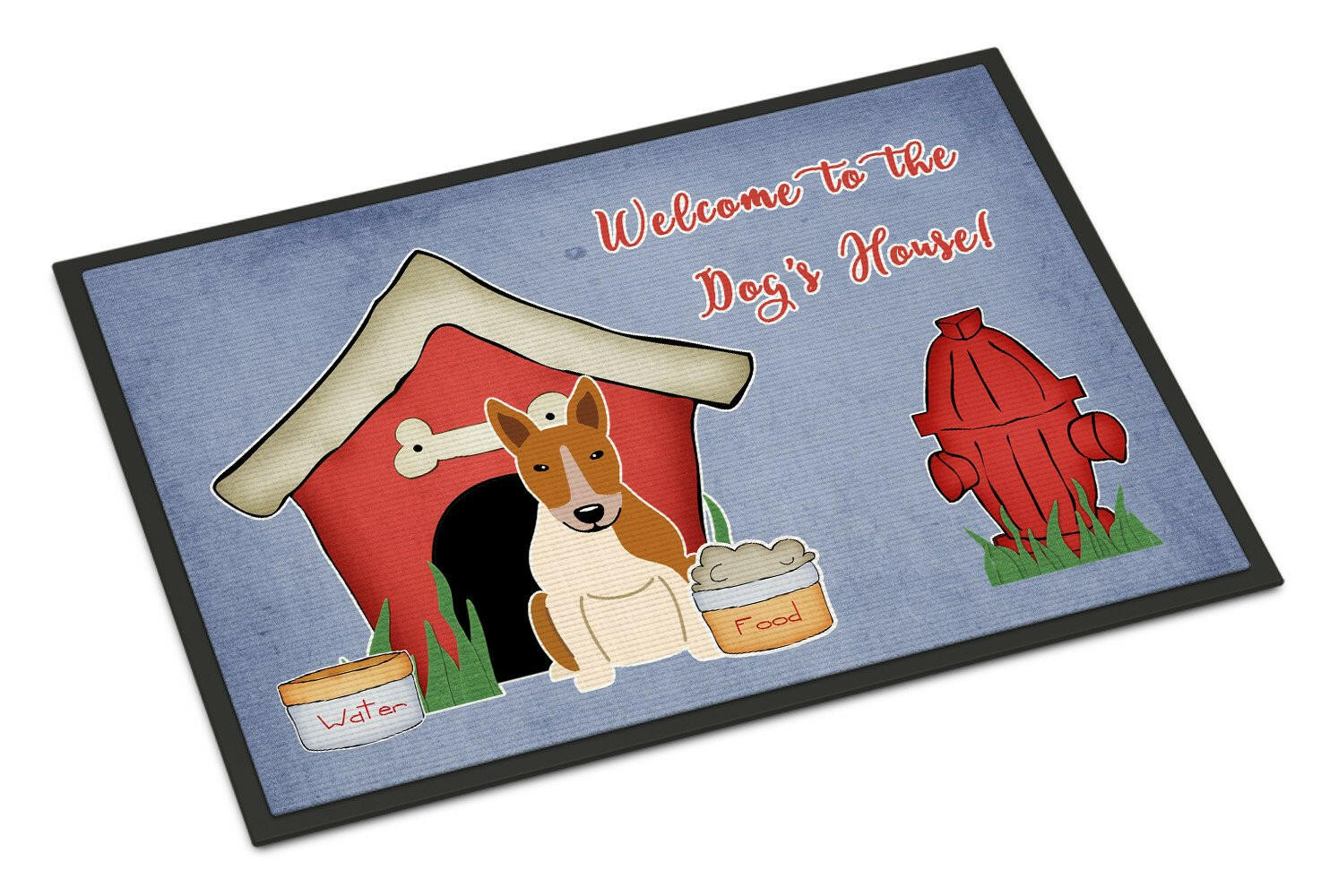 Dog House Collection Bull Terrier Red White Indoor or Outdoor Mat 24x36 BB2889JMAT - the-store.com
