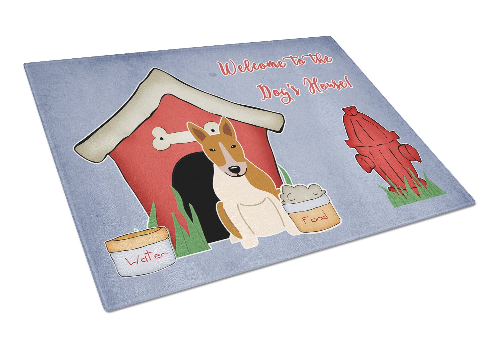 Dog House Collection Bull Terrier Red White Glass Cutting Board Large BB2889LCB by Caroline's Treasures