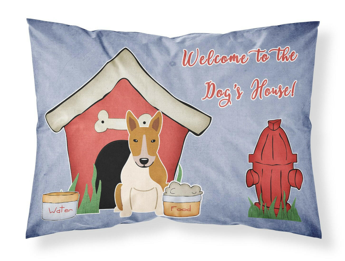 Dog House Collection Bull Terrier Red White Fabric Standard Pillowcase BB2889PILLOWCASE by Caroline's Treasures