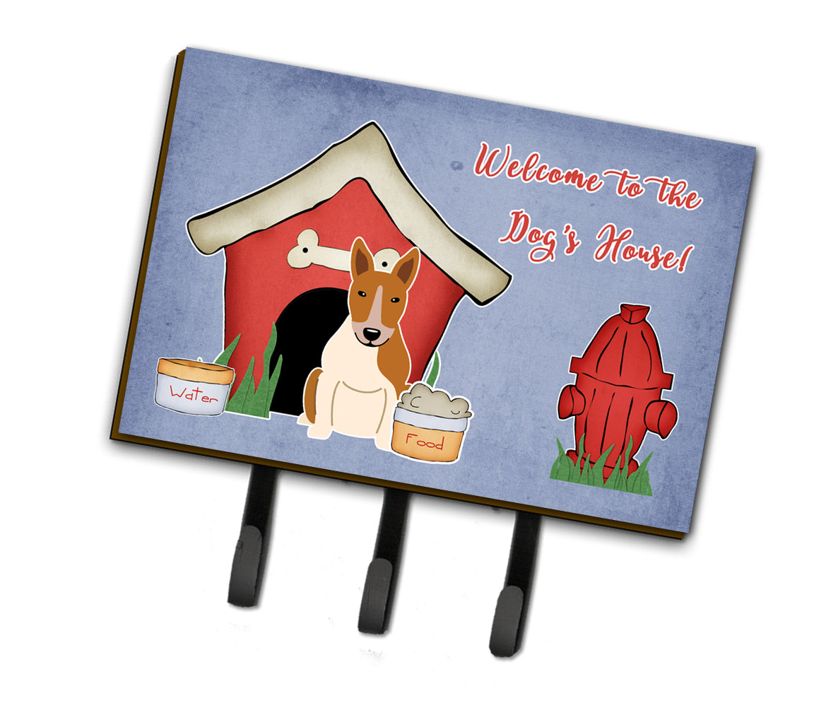 Dog House Collection Bull Terrier Red White Leash or Key Holder