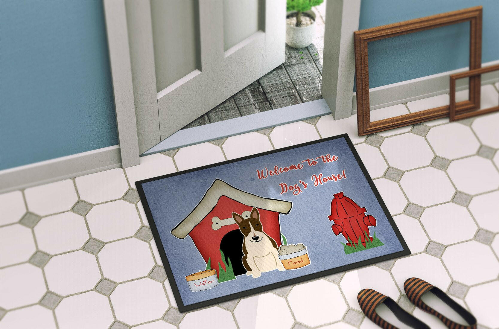 Dog House Collection Bull Terrier Dark Brindle Indoor or Outdoor Mat 24x36 BB2890JMAT - the-store.com