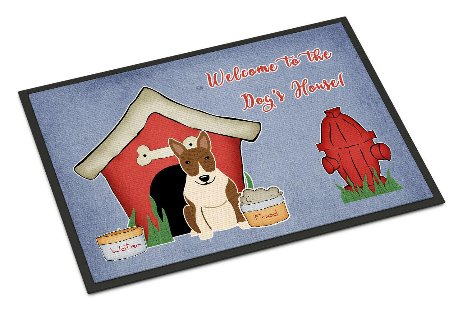 Dog House Collection Bull Terrier Brindle Indoor or Outdoor Mat 18x27 BB2891MAT - the-store.com