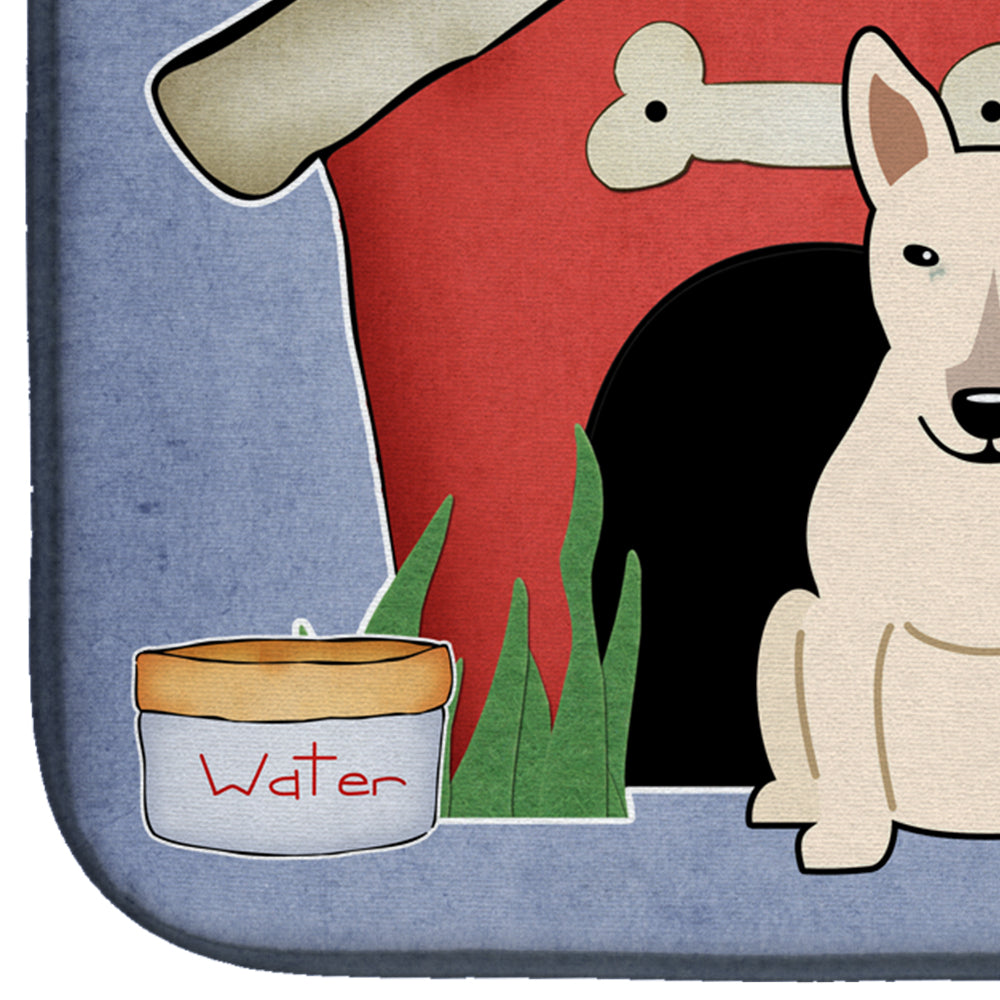 Dog House Collection Bull Terrier White Dish Drying Mat BB2892DDM