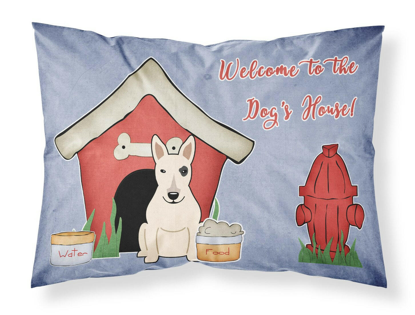Dog House Collection Bull Terrier White Fabric Standard Pillowcase BB2892PILLOWCASE by Caroline's Treasures
