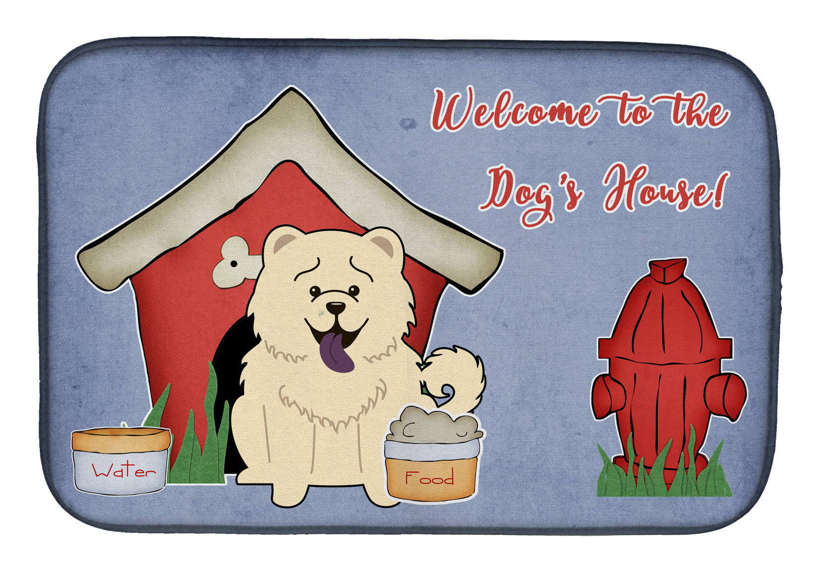 Dog House Collection Chow Chow White Dish Drying Mat BB2894DDM  the-store.com.