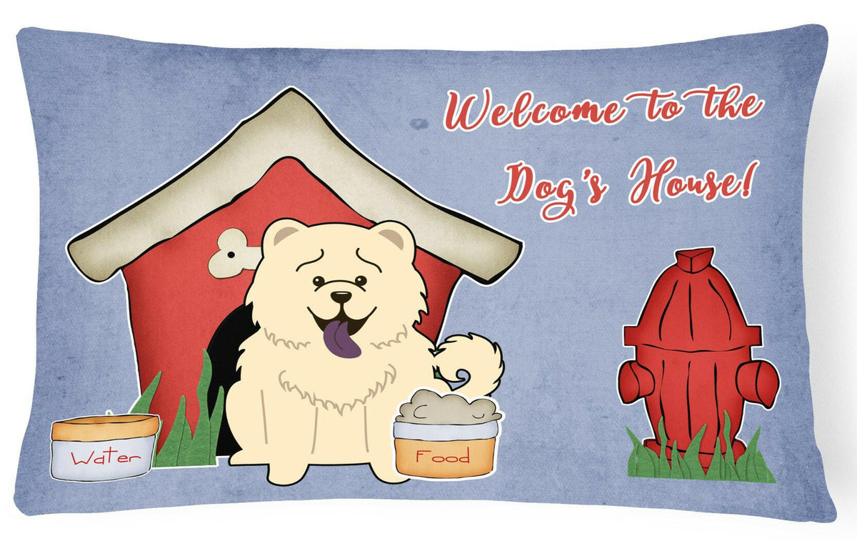 Dog House Collection Chow Chow White Canvas Fabric Decorative Pillow BB2894PW1216 by Caroline&#39;s Treasures