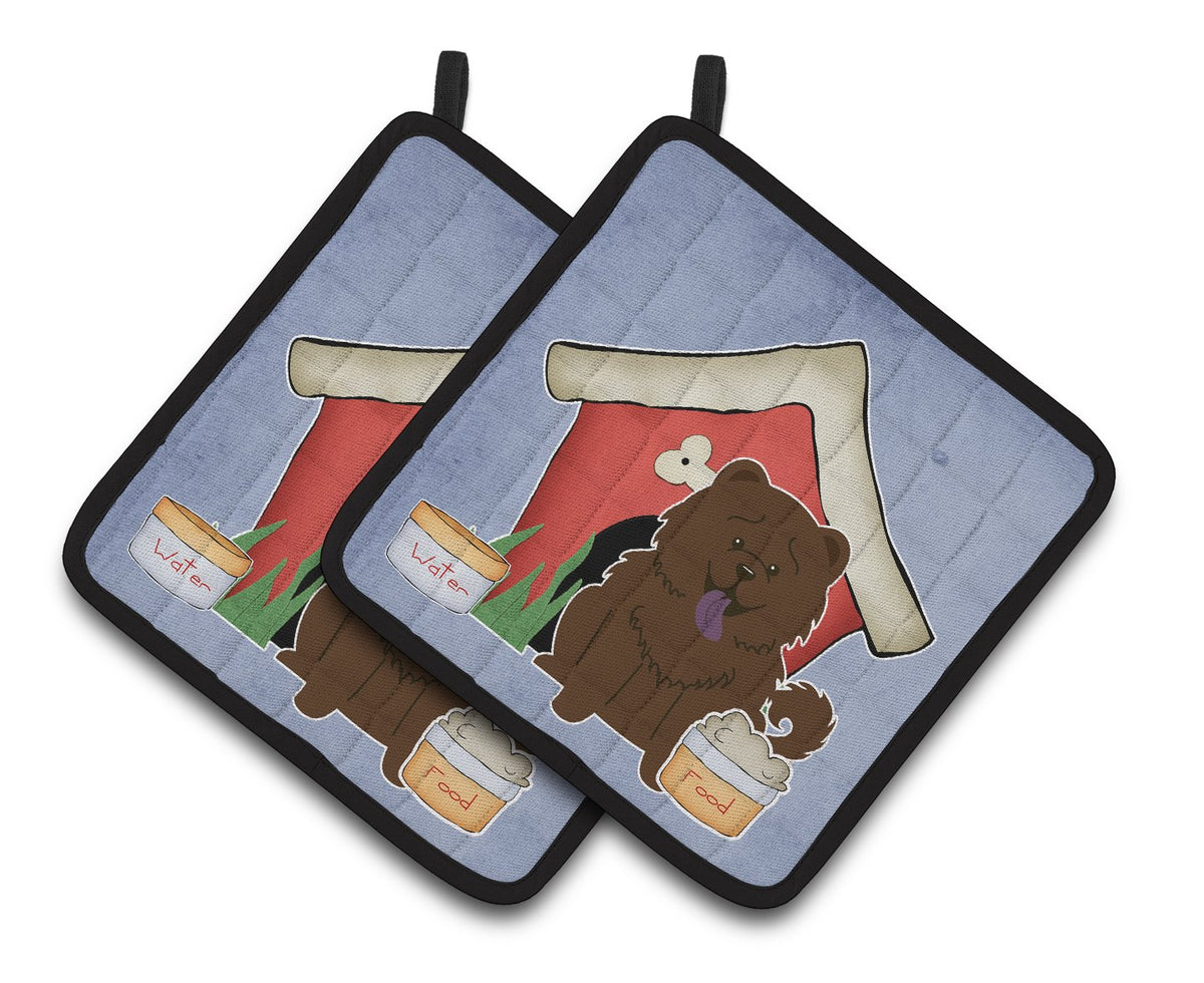 Dog House CollectionChow Chow Chocolate Pair of Pot Holders by Caroline&#39;s Treasures