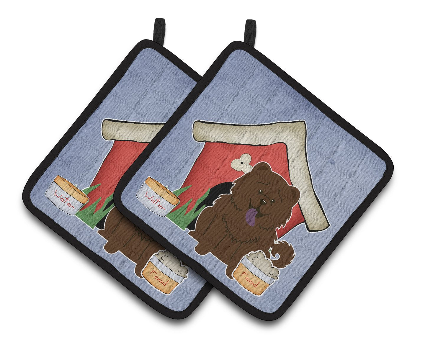 Dog House CollectionChow Chow Chocolate Pair of Pot Holders by Caroline's Treasures