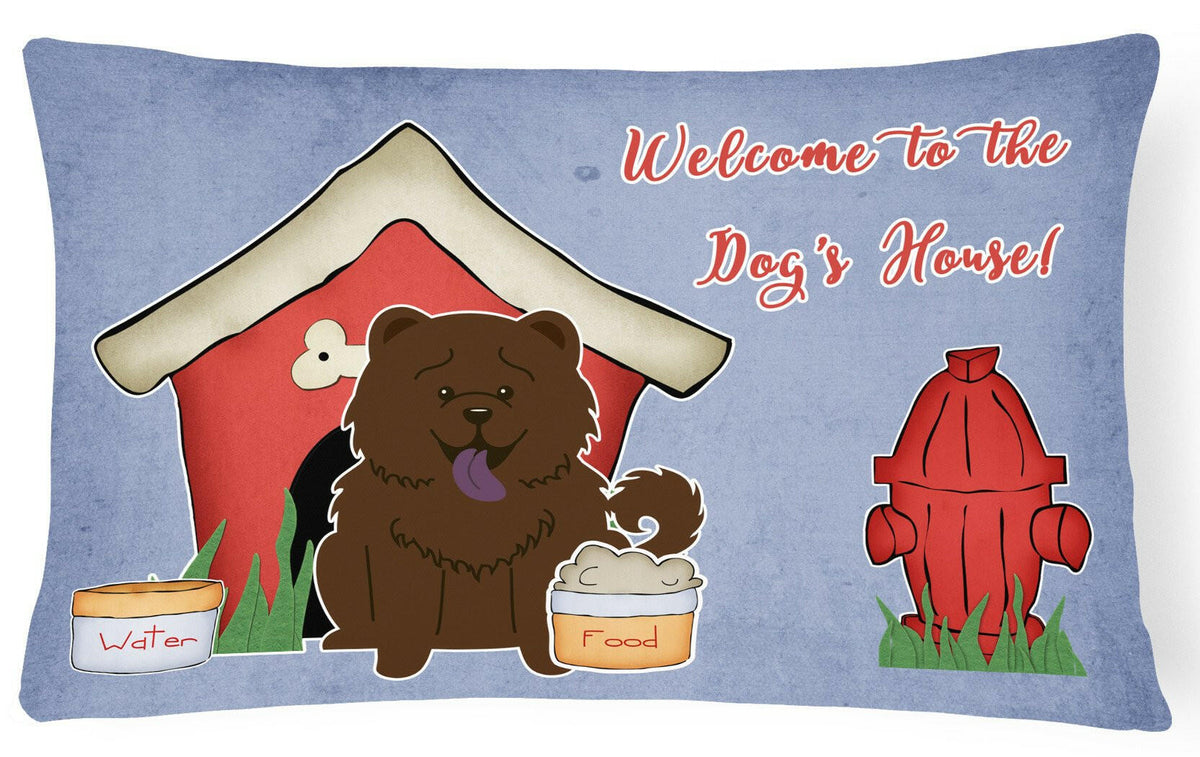 Dog House Collection Chow Chow Chocolate Canvas Fabric Decorative Pillow BB2895PW1216 by Caroline&#39;s Treasures