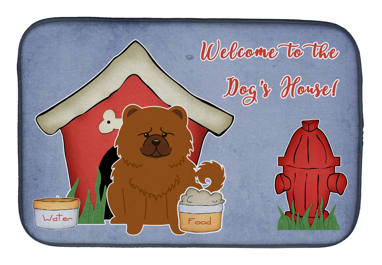 Dog House Collection Chow Chow Red Dish Drying Mat BB2896DDM