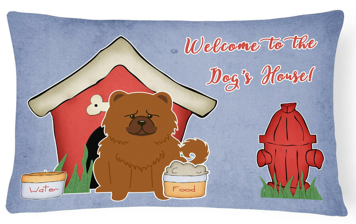 Dog House Collection Chow Chow Red Canvas Fabric Decorative Pillow BB2896PW1216 by Caroline&#39;s Treasures