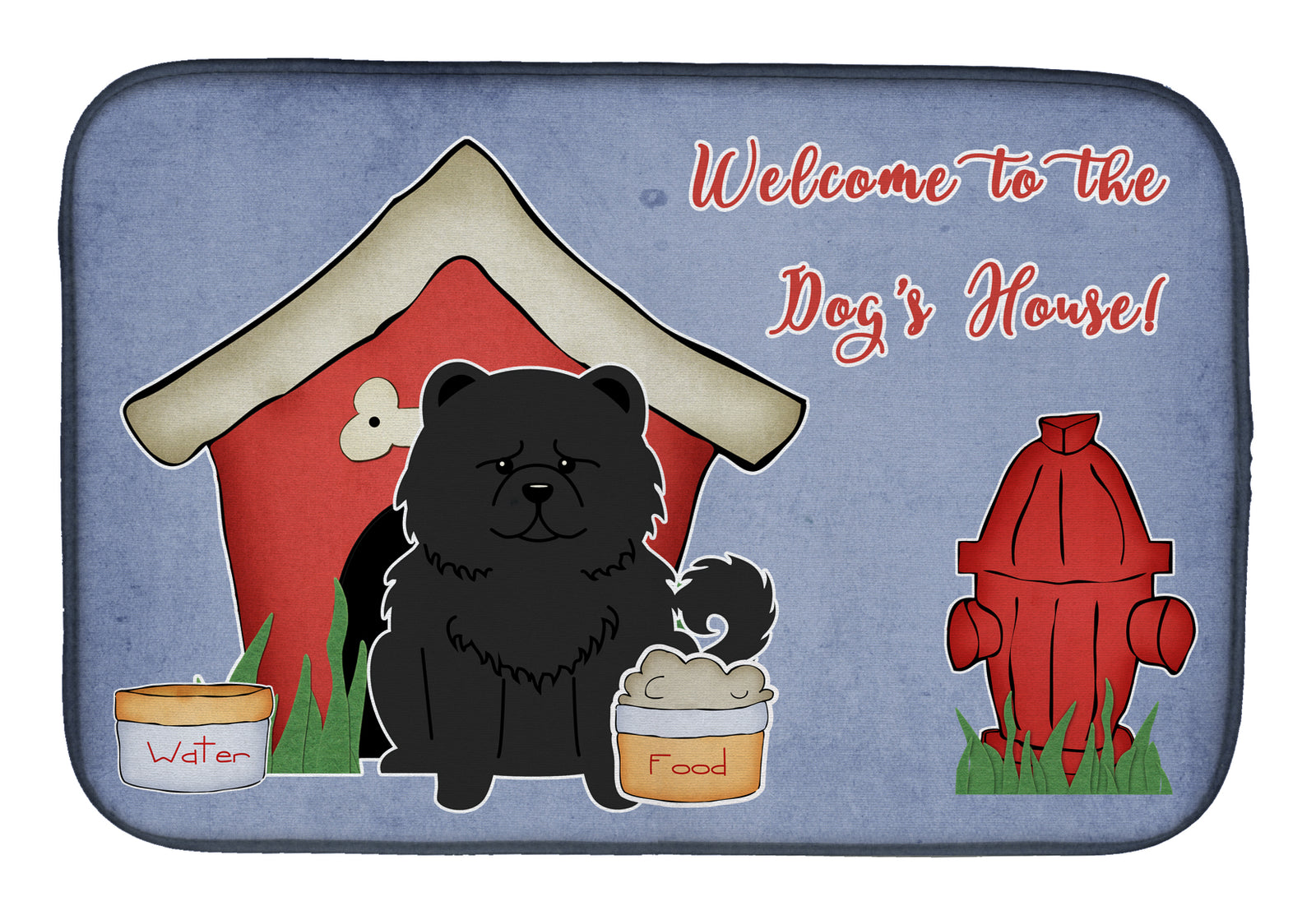 Dog House Collection Chow Chow Black Dish Drying Mat BB2897DDM