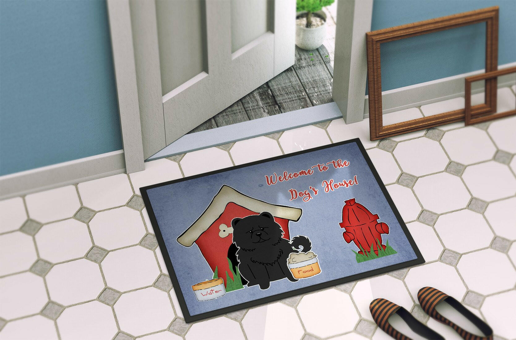 Dog House Collection Chow Chow Black Indoor or Outdoor Mat 24x36 BB2897JMAT - the-store.com