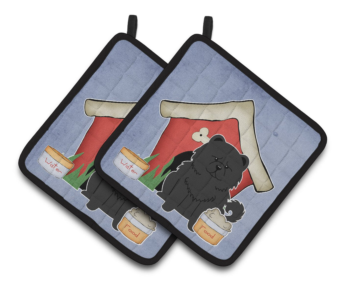 Dog House Collection Chow Chow Black Pair of Pot Holders by Caroline&#39;s Treasures