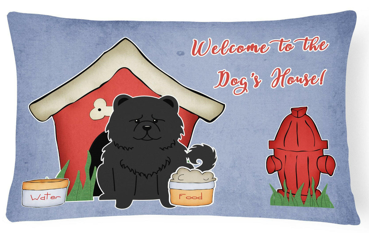Dog House Collection Chow Chow Black Canvas Fabric Decorative Pillow BB2897PW1216 by Caroline&#39;s Treasures