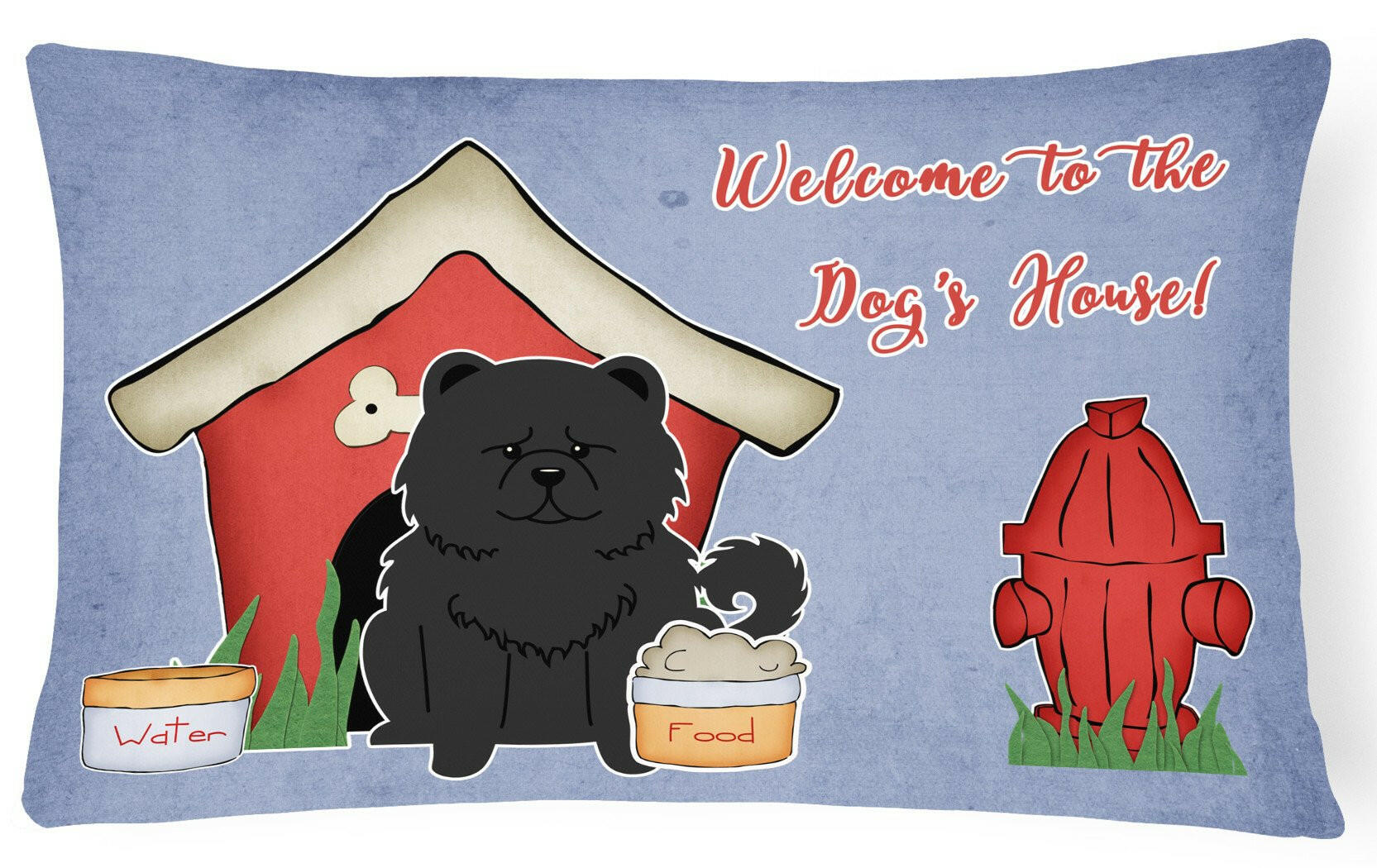 Dog House Collection Chow Chow Black Canvas Fabric Decorative Pillow BB2897PW1216 by Caroline's Treasures