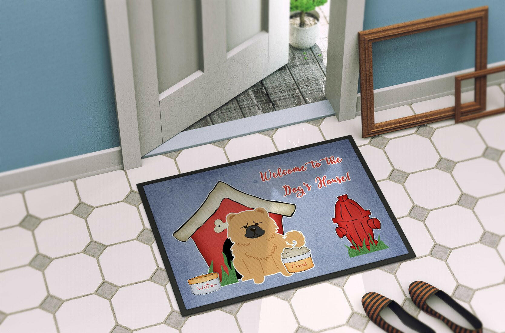 Dog House Collection Chow Chow Cream Indoor or Outdoor Mat 24x36 BB2898JMAT - the-store.com
