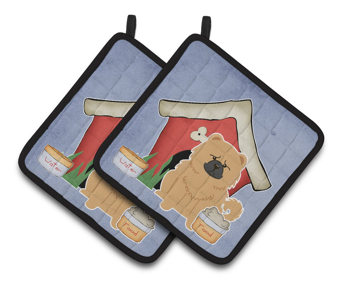 Dog House Collection Chow Chow Cream Pair of Pot Holders BB2898PTHD by Caroline&#39;s Treasures