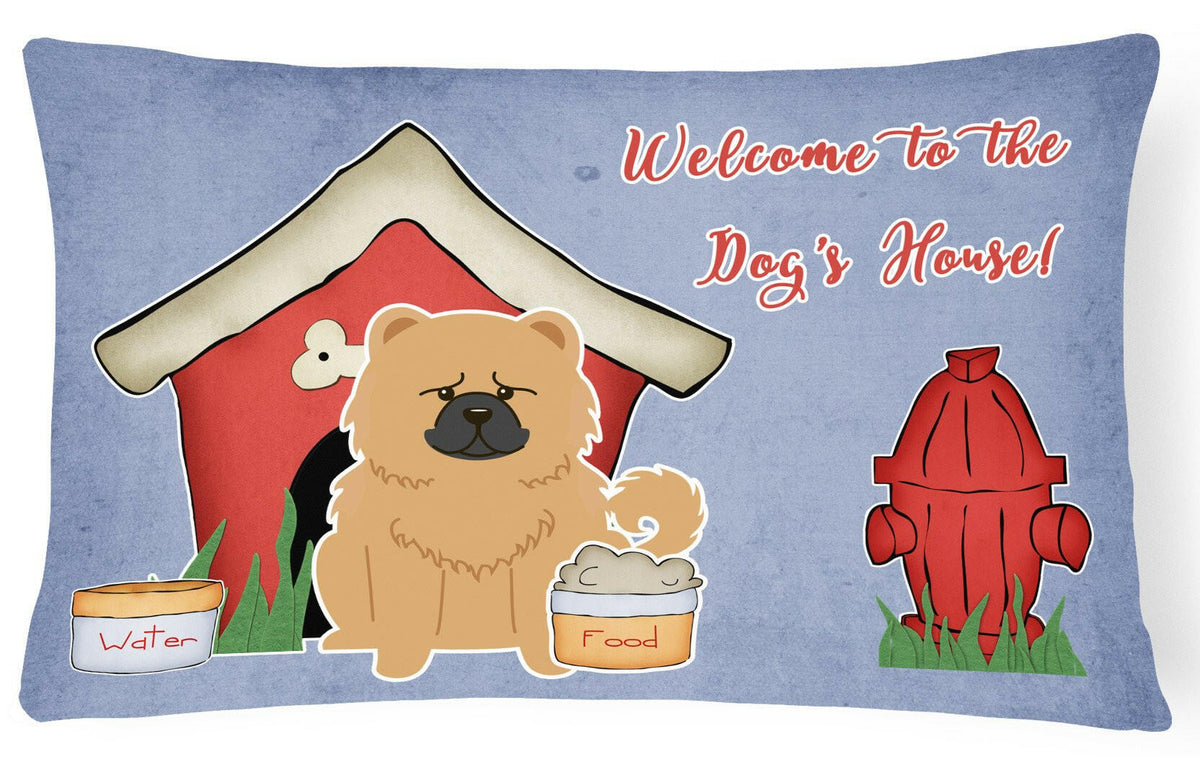 Dog House Collection Chow Chow Cream Canvas Fabric Decorative Pillow BB2898PW1216 by Caroline&#39;s Treasures