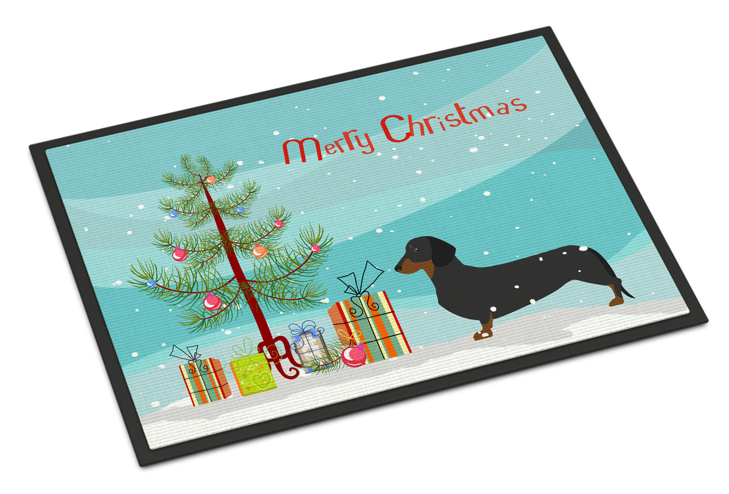 Dachshund Merry Christmas Tree Indoor or Outdoor Mat 18x27 BB2900MAT - the-store.com