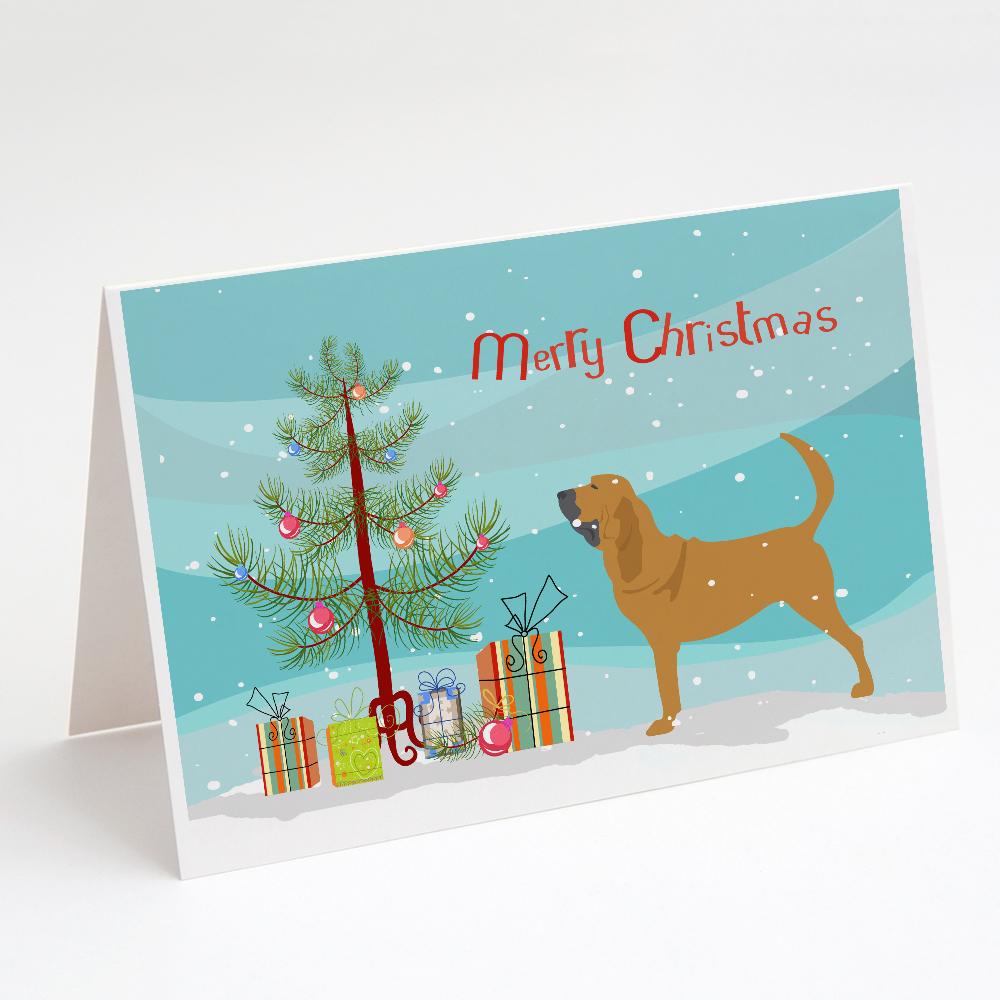 Buy this Bloodhound Merry Christmas Tree Greeting Cards and Envelopes Pack of 8