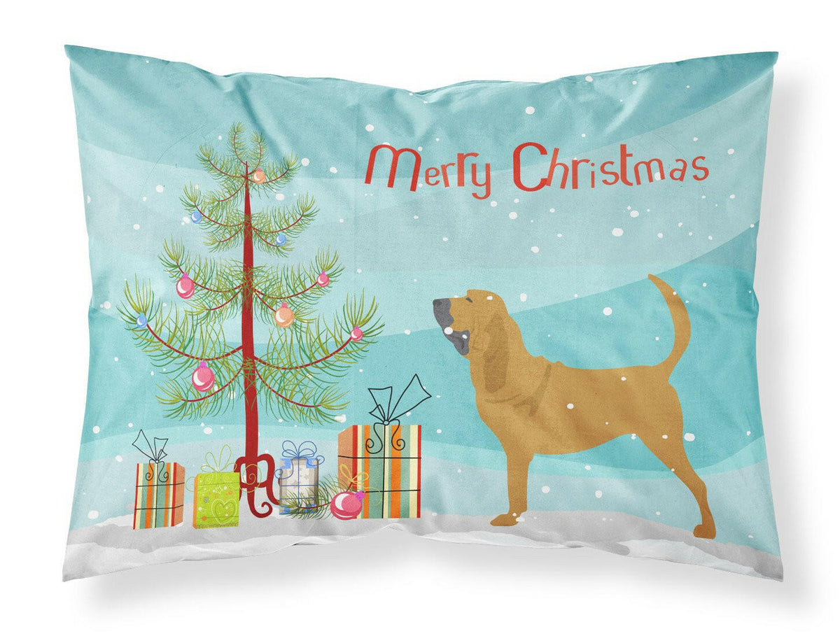 Bloodhound Merry Christmas Tree Fabric Standard Pillowcase BB2902PILLOWCASE by Caroline&#39;s Treasures