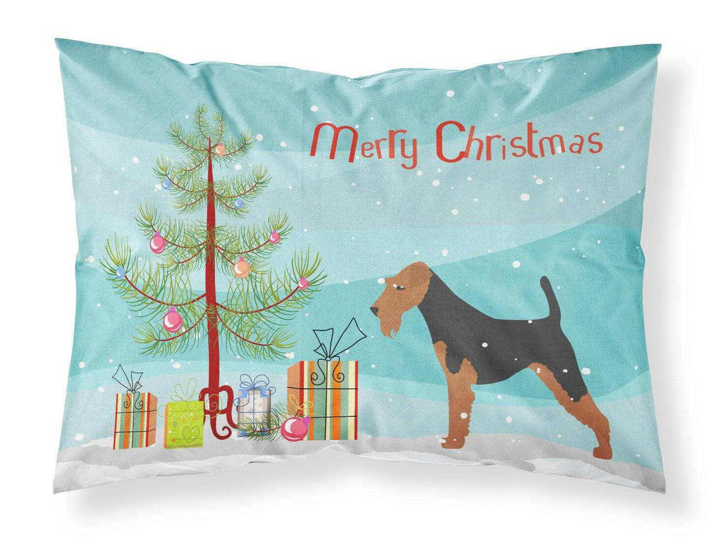 Welsh Terrier Merry Christmas Tree Fabric Standard Pillowcase BB2903PILLOWCASE by Caroline's Treasures
