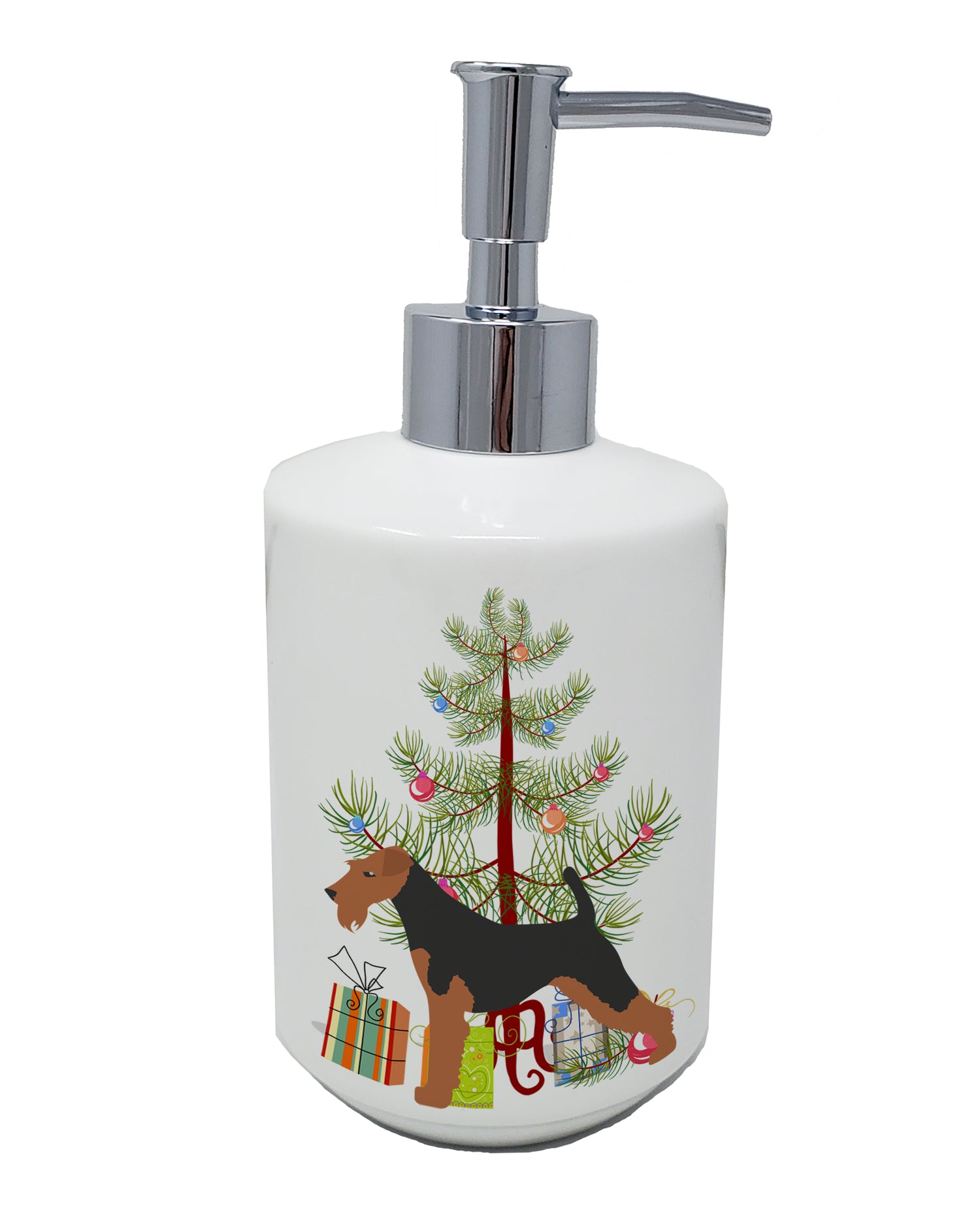 Buy this Welsh Terrier Merry Christmas Tree Ceramic Soap Dispenser