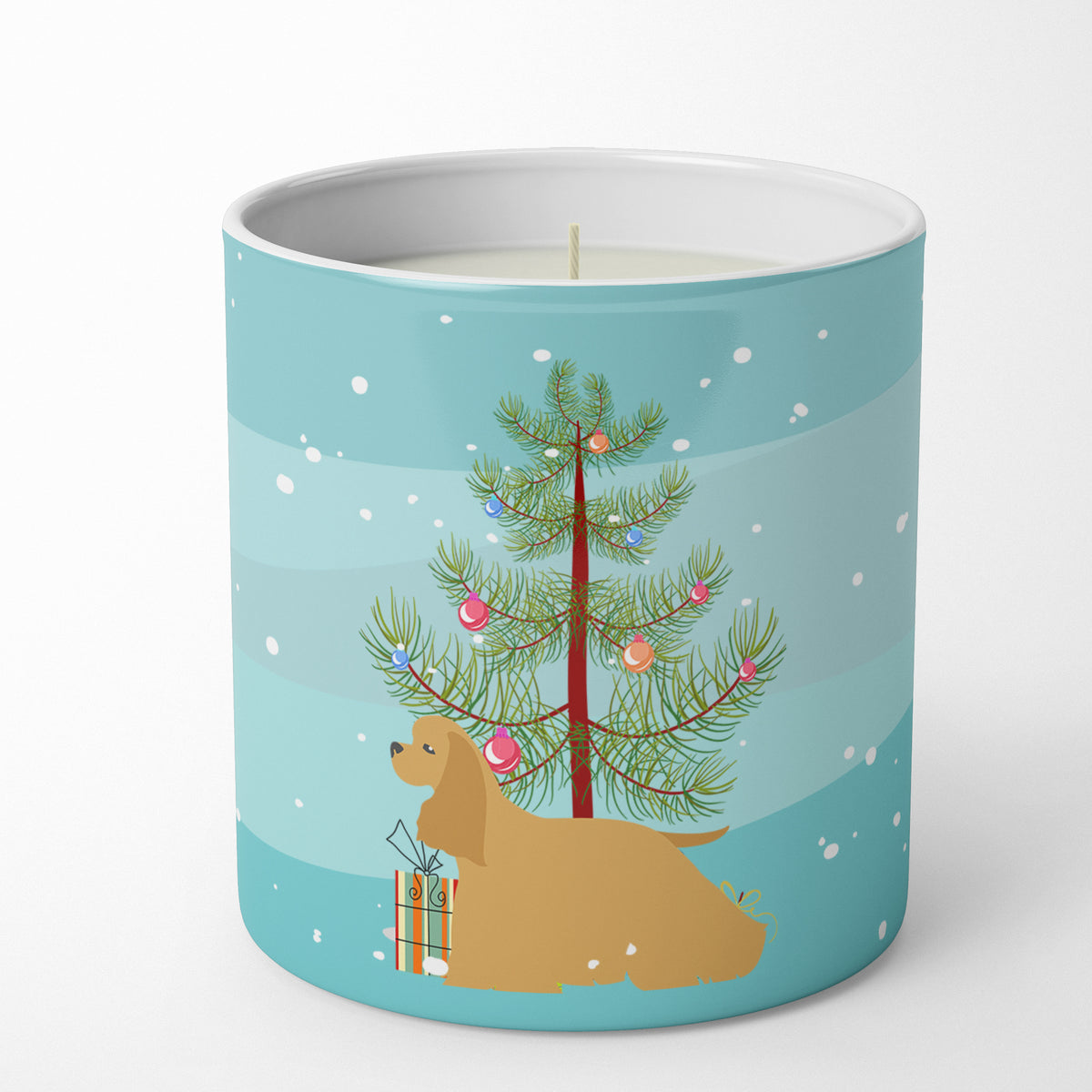 Buy this Cocker Spaniel Merry Christmas Tree 10 oz Decorative Soy Candle