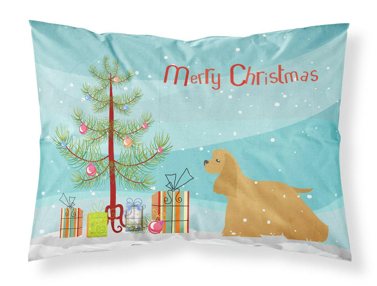 Cocker Spaniel Merry Christmas Tree Fabric Standard Pillowcase BB2904PILLOWCASE by Caroline&#39;s Treasures