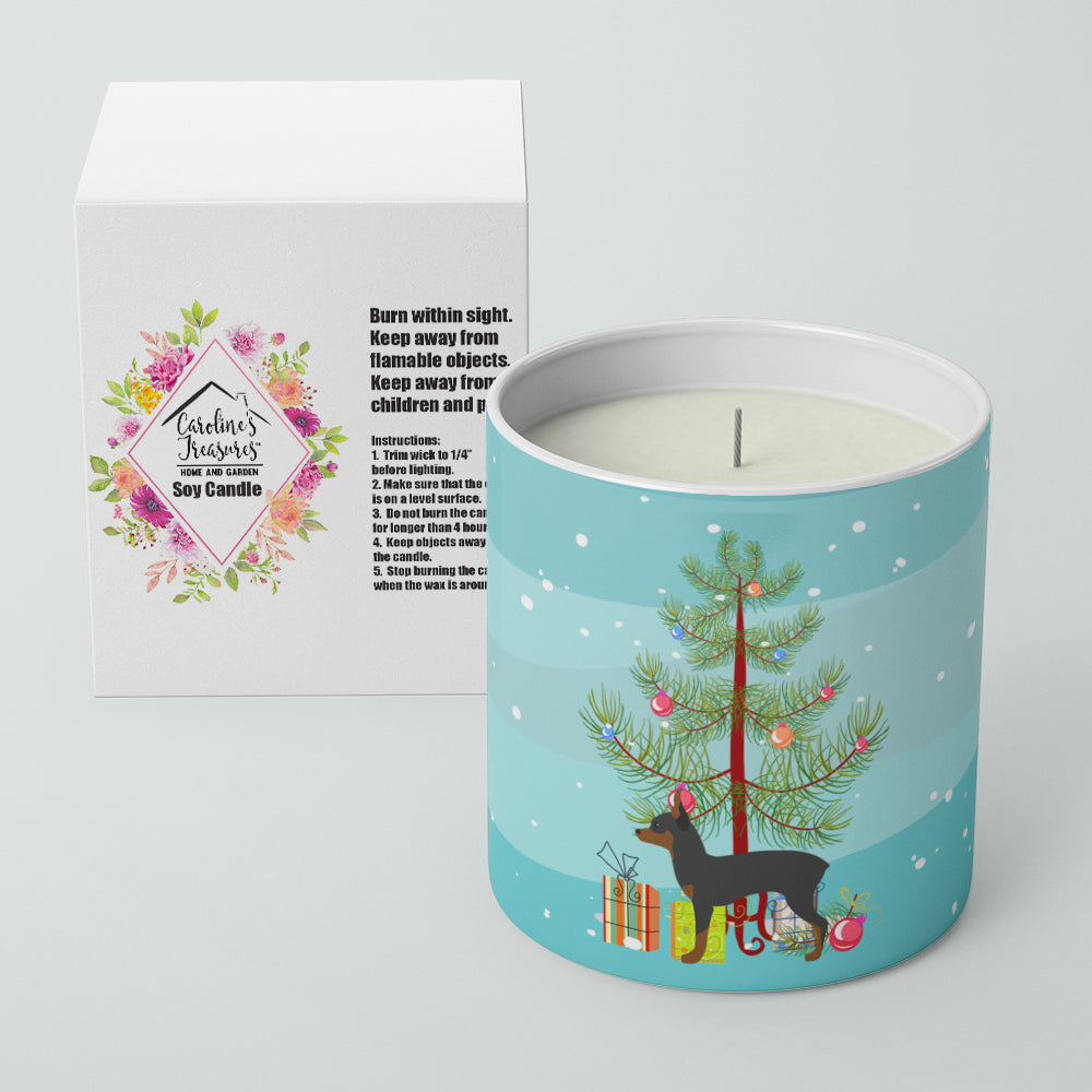 Toy Fox Terrier Merry Christmas Tree 10 oz Decorative Soy Candle - the-store.com