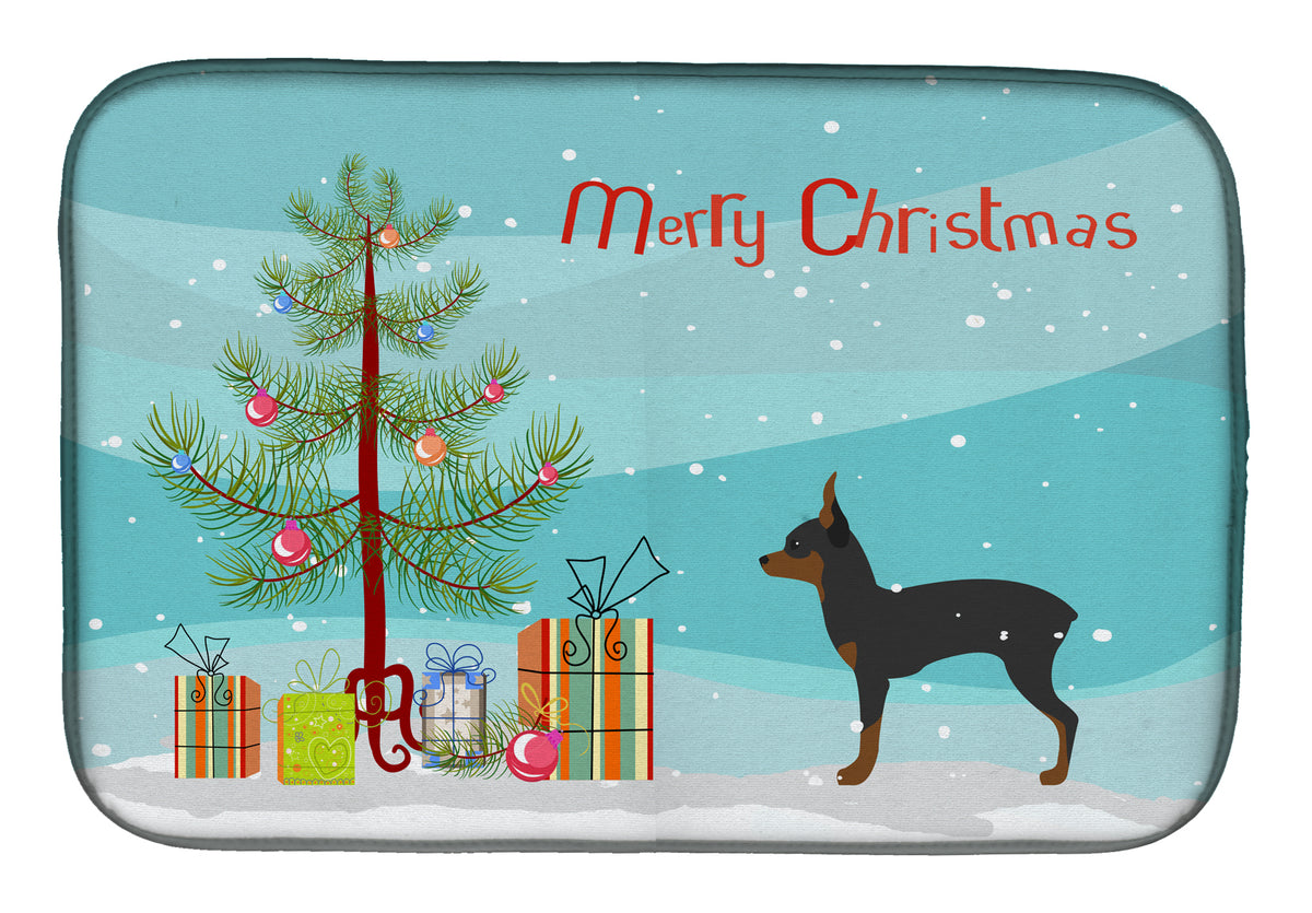 Toy Fox Terrier Merry Christmas Tree Dish Drying Mat BB2905DDM