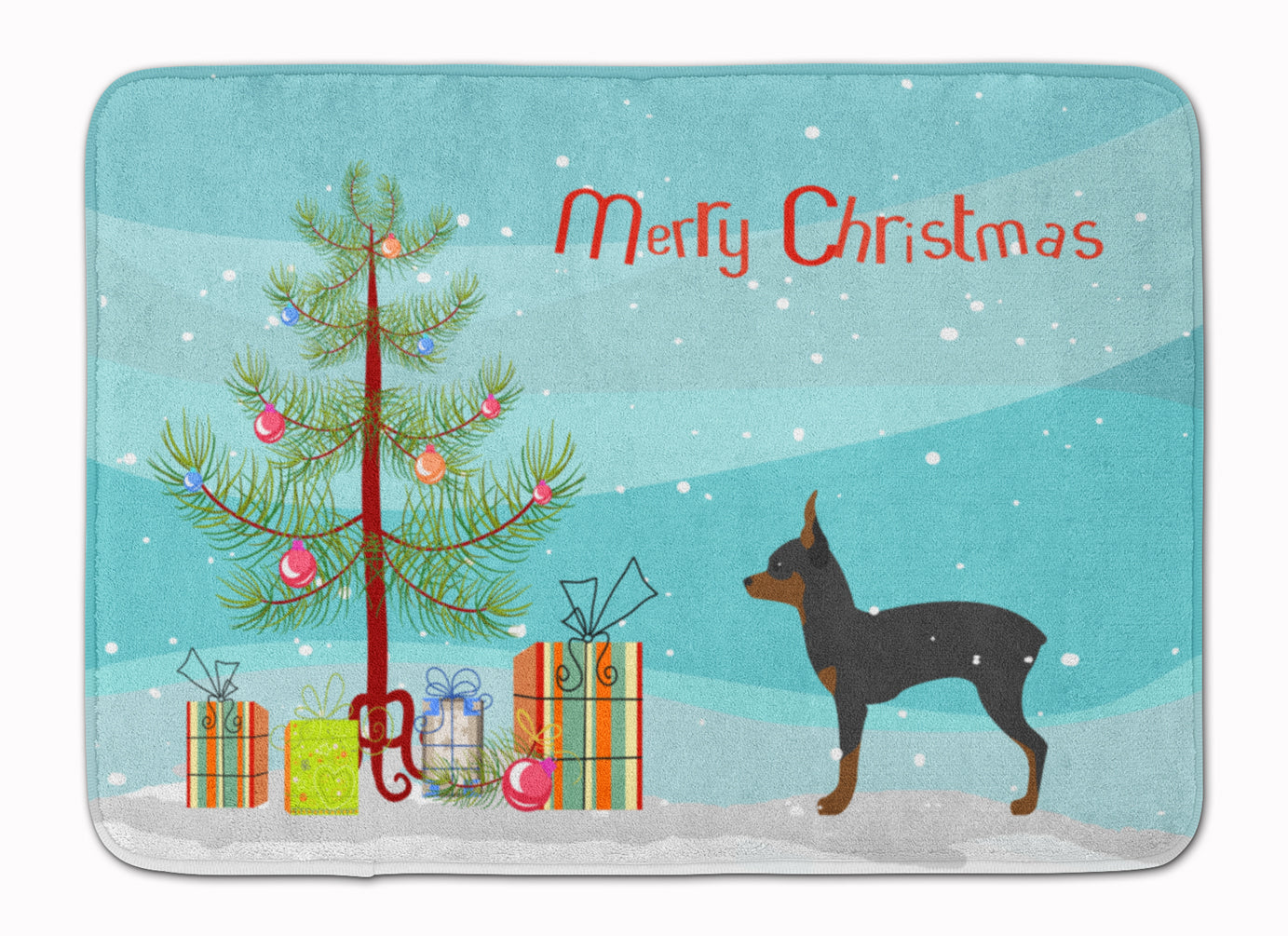 Toy Fox Terrier Merry Christmas Tree Machine Washable Memory Foam Mat BB2905RUG - the-store.com