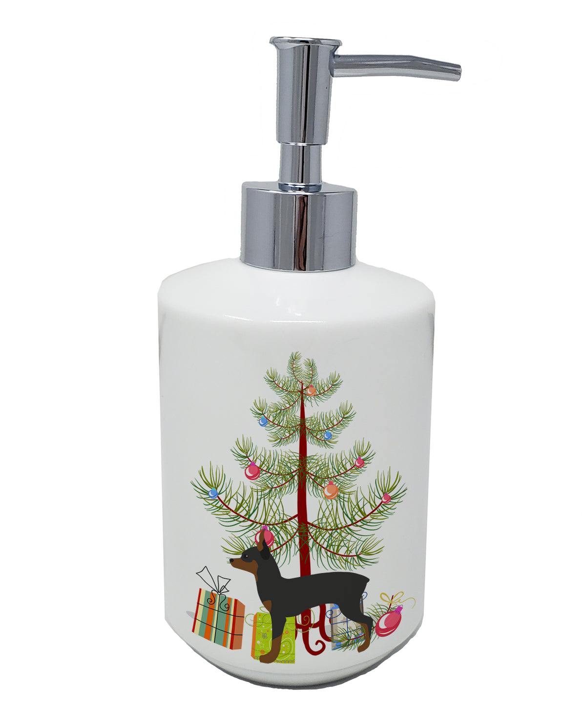 Buy this Toy Fox Terrier Merry Christmas Tree Ceramic Soap Dispenser