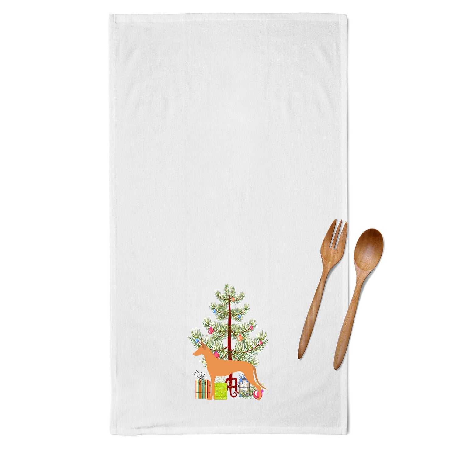 Caroline's Treasures Pharaoh Hound Merry Christmas Tree Kitchen Towels – Set of 2 - Decorative & Absorbent Cotton | BB2906WTKT