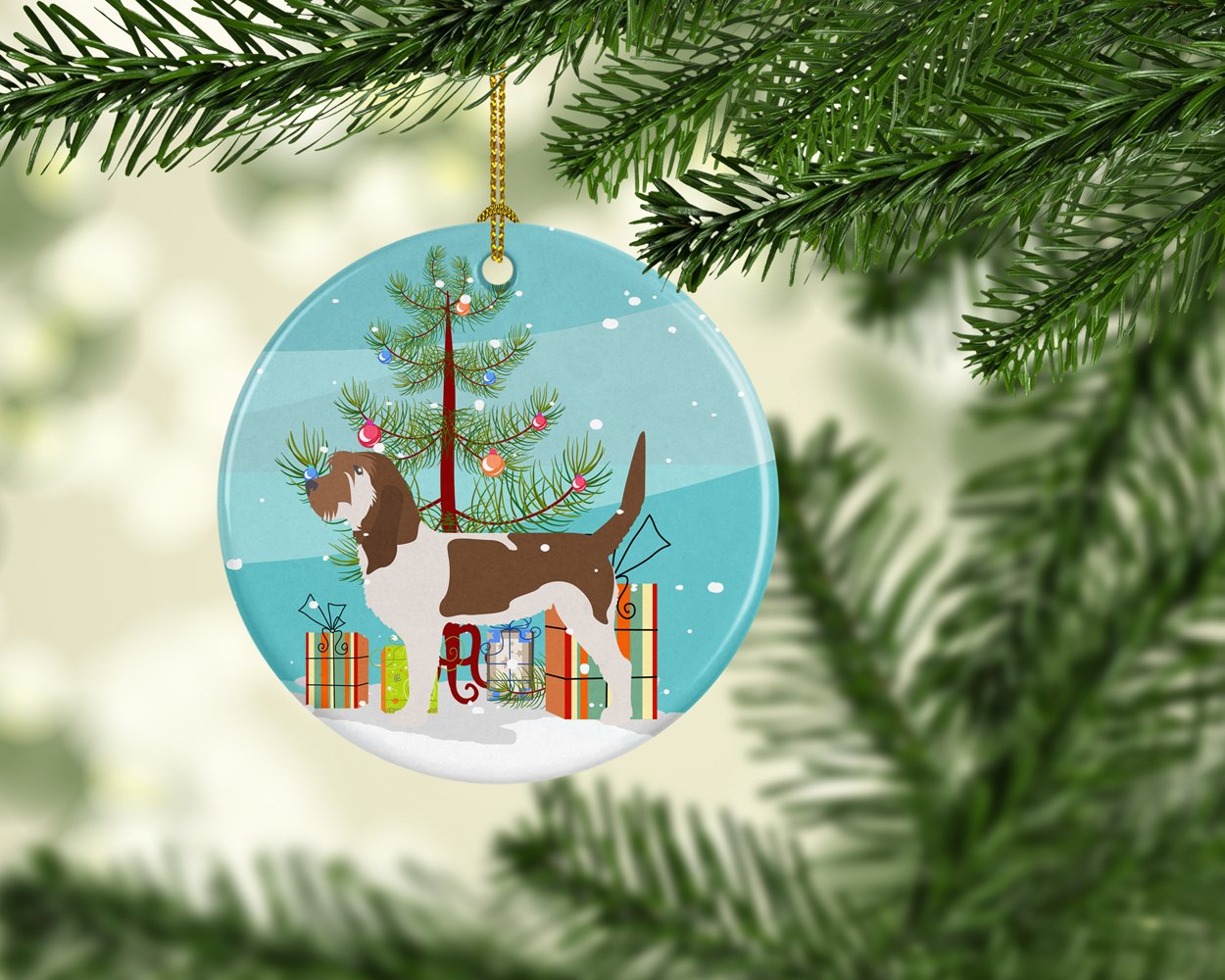 Grand Basset Griffon Vendeen Merry Christmas Tree Ceramic Ornament BB2908CO1 by Caroline's Treasures