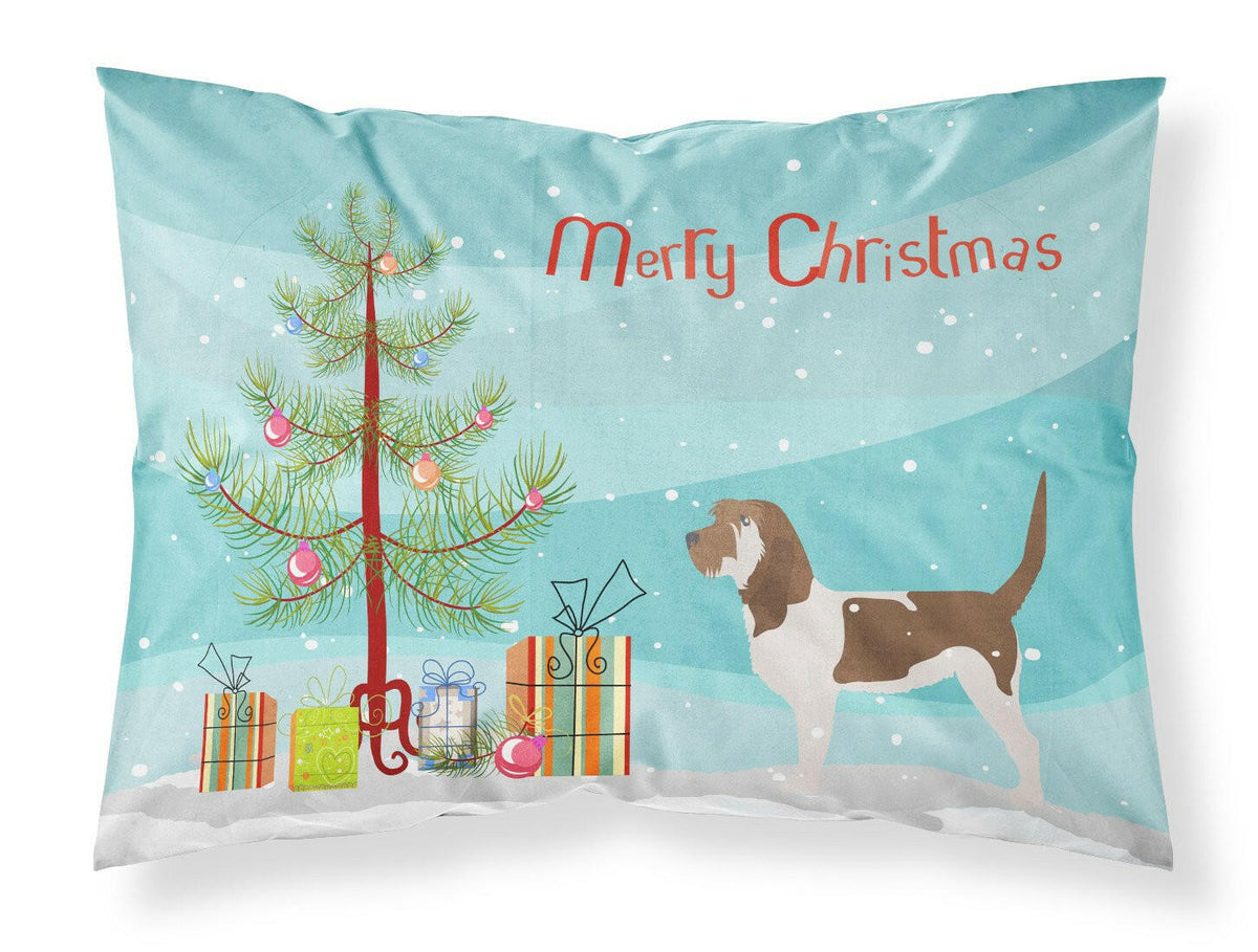 Grand Basset Griffon Vendeen Merry Christmas Tree Fabric Standard Pillowcase BB2908PILLOWCASE by Caroline&#39;s Treasures