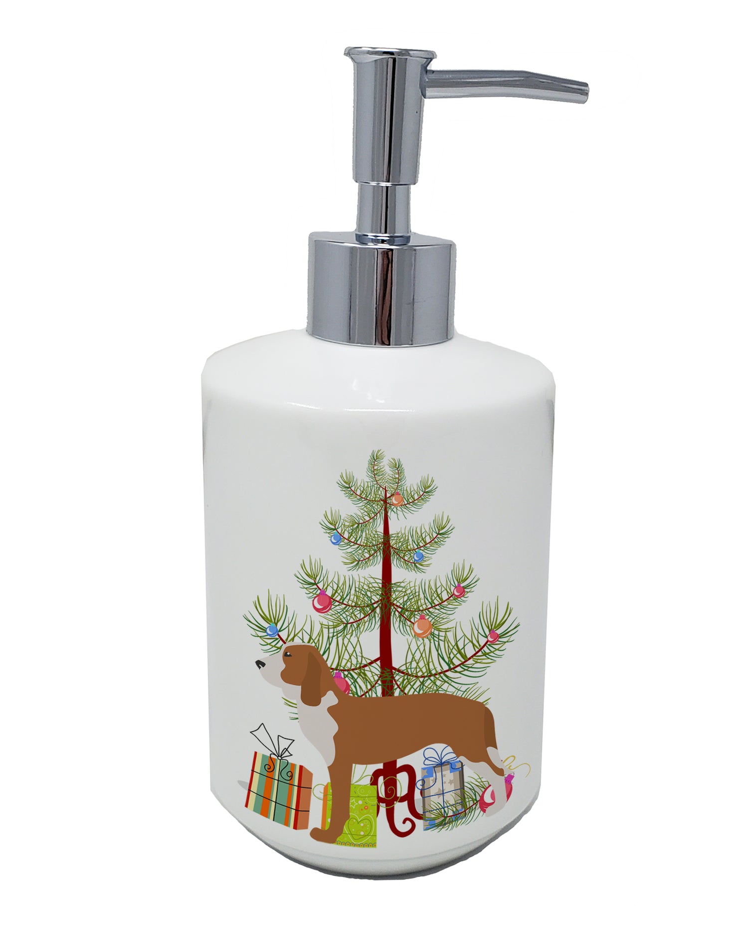 Buy this Spanish Hound Merry Christmas Tree Ceramic Soap Dispenser