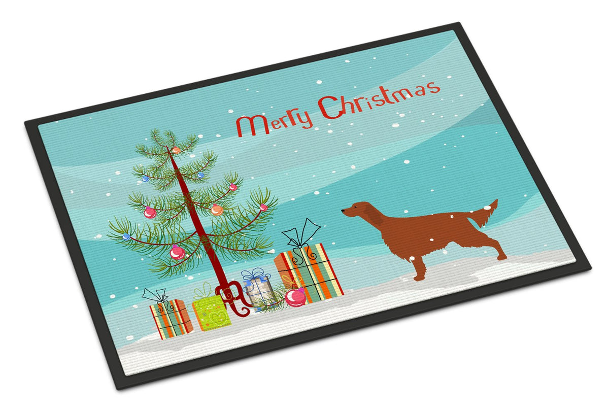 Irish Setter Merry Christmas Tree Indoor or Outdoor Mat 24x36 BB2911JMAT by Caroline&#39;s Treasures