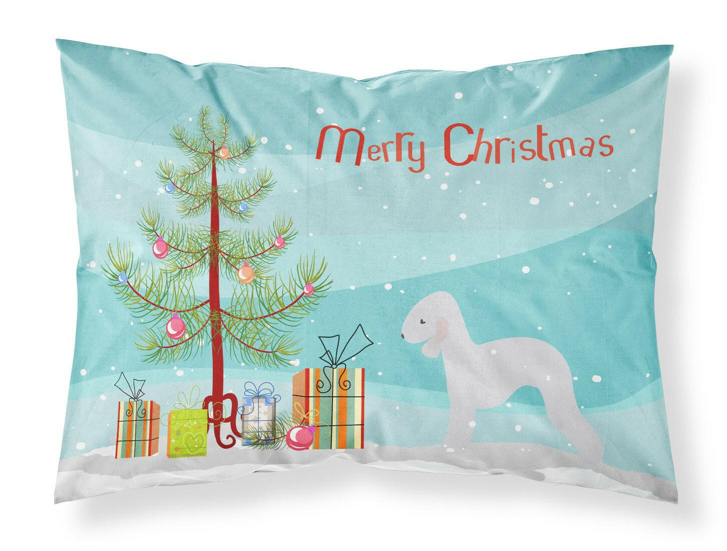Bedlington Terrier Merry Christmas Tree Fabric Standard Pillowcase BB2912PILLOWCASE by Caroline's Treasures