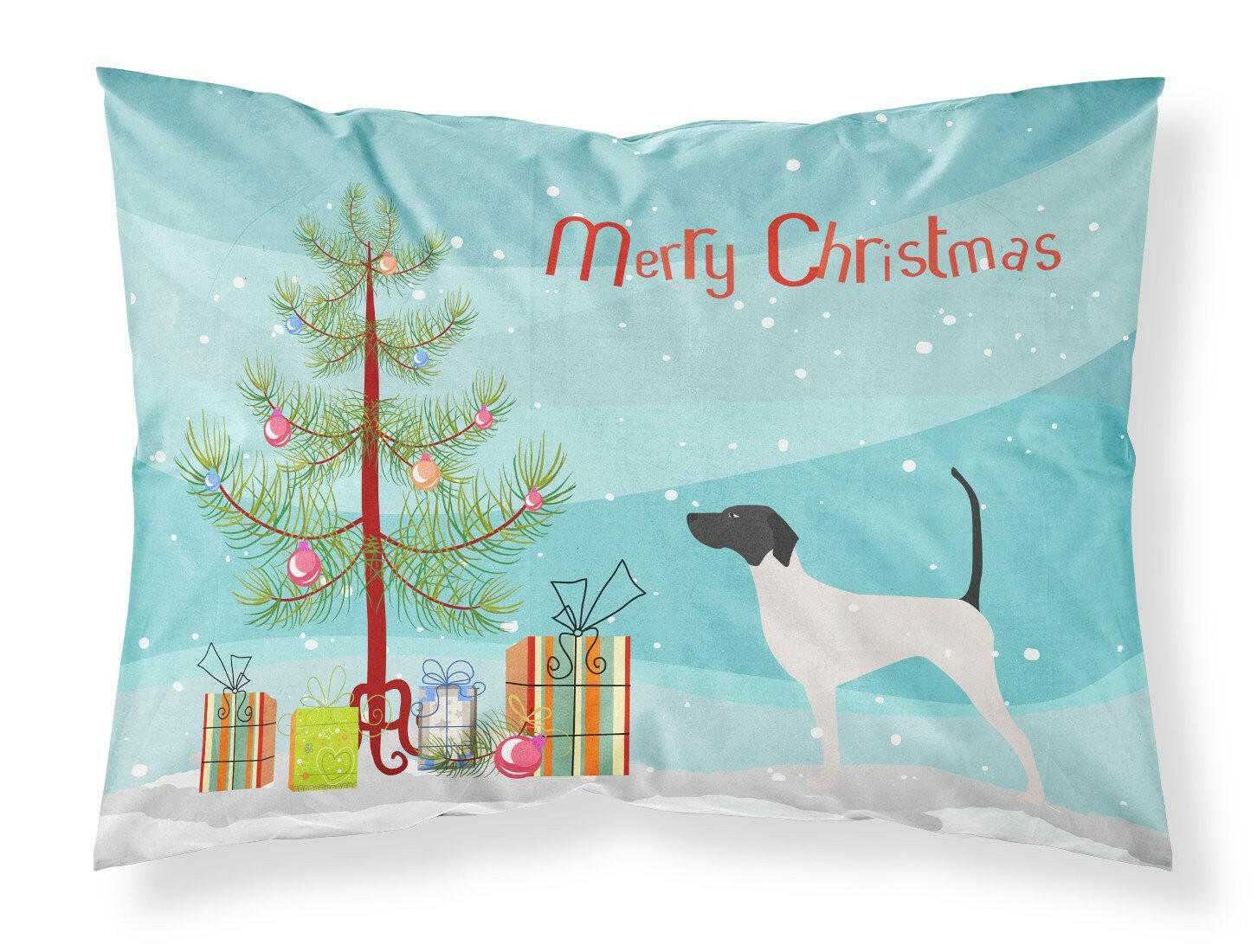 English Pointer Merry Christmas Tree Fabric Standard Pillowcase BB2913PILLOWCASE by Caroline's Treasures