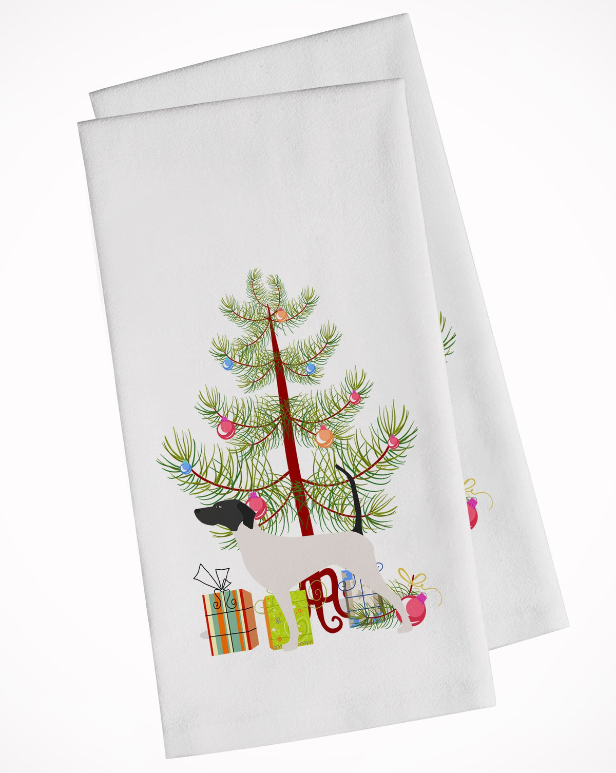 English Pointer Merry Christmas Tree White Kitchen Towel Set of 2 BB2913WTKT by Caroline&#39;s Treasures