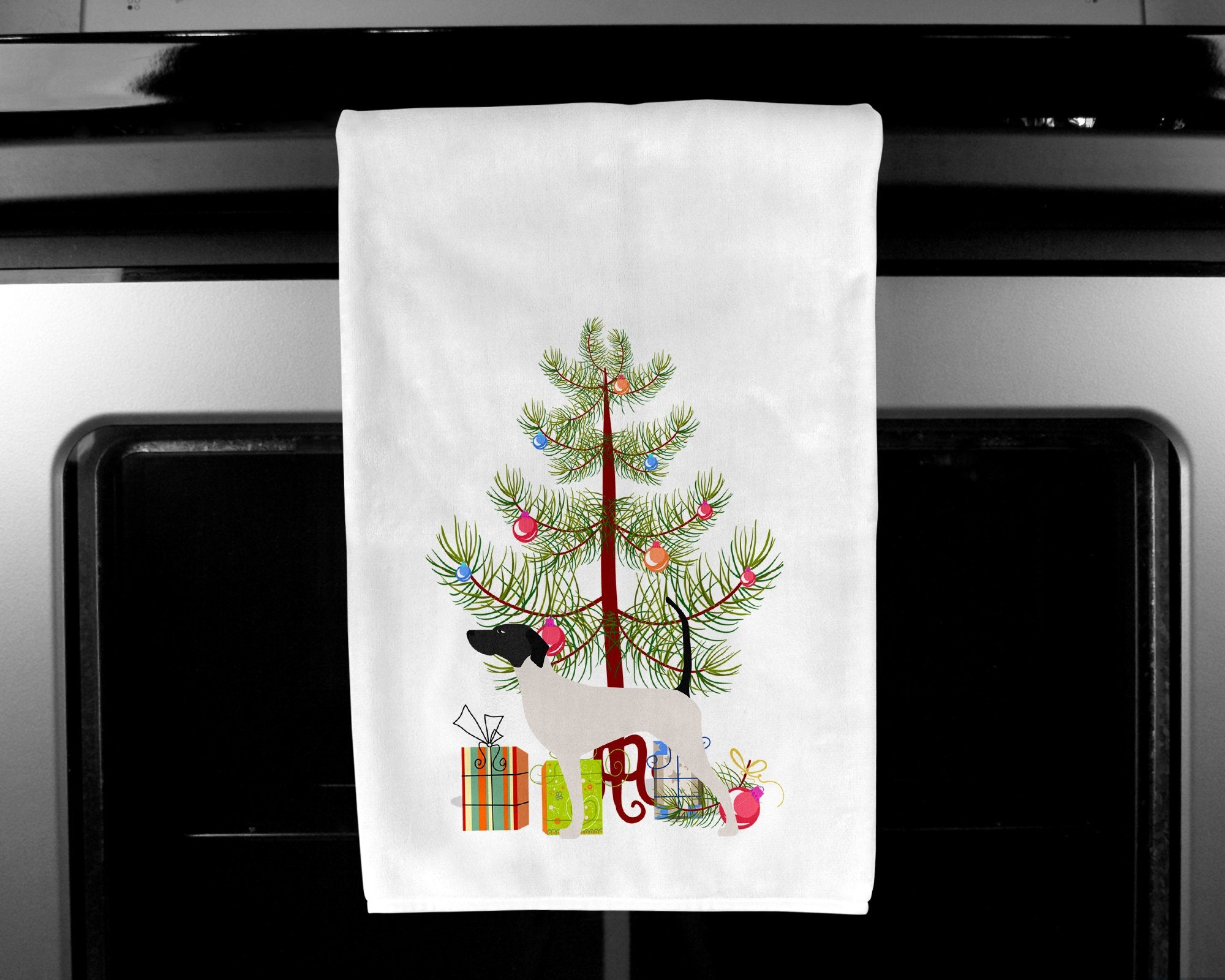English Pointer Merry Christmas Tree White Kitchen Towel Set of 2 BB2913WTKT by Caroline's Treasures